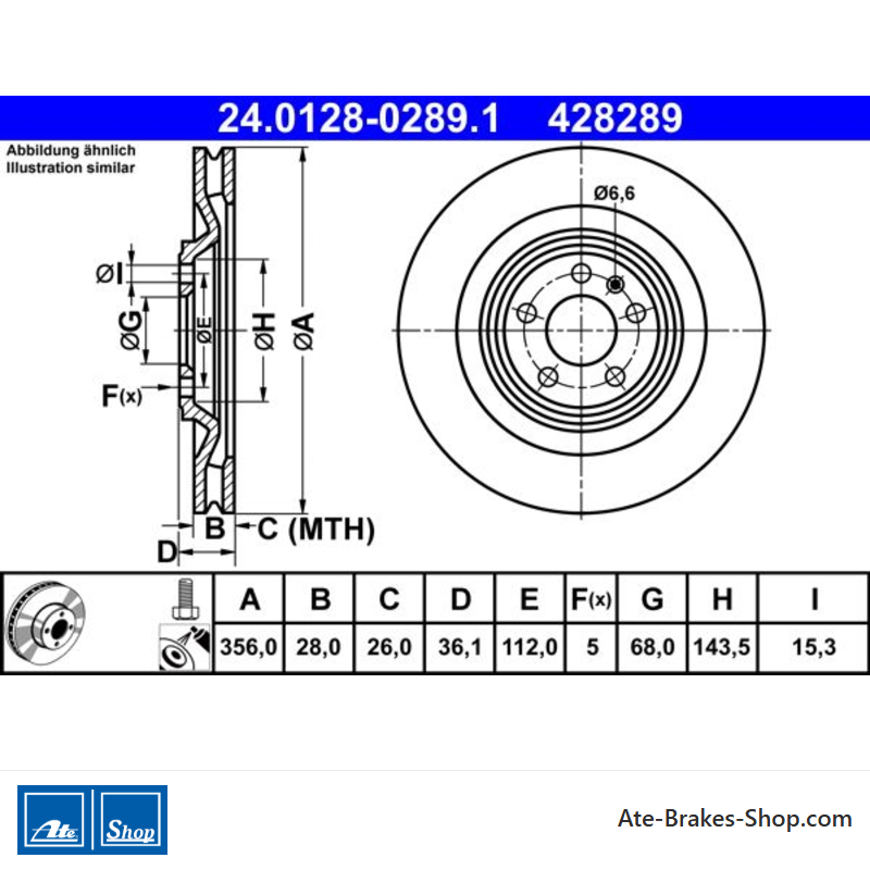 ATE Original Brake Disk (24012802891) for Porsche