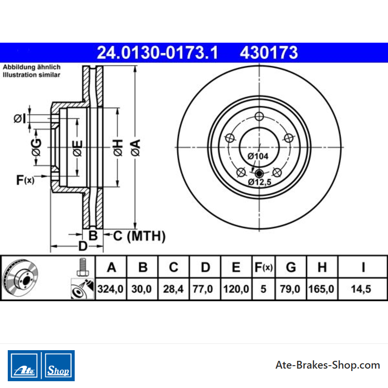 ATE Original Brake Disk (24013001731) for BMW