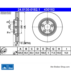 ATE Original Brake Disk (24013001821) for Jaguar