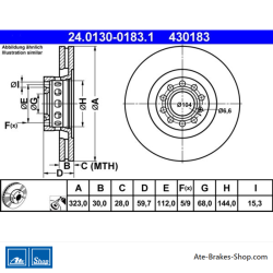 ATE Original Brake Disk (24013001831) for Audi, Volkswagen (VW)