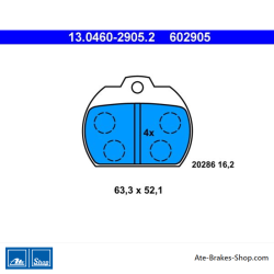 ATE originele remblokken (13046029052) voor Volkswagen (VW)