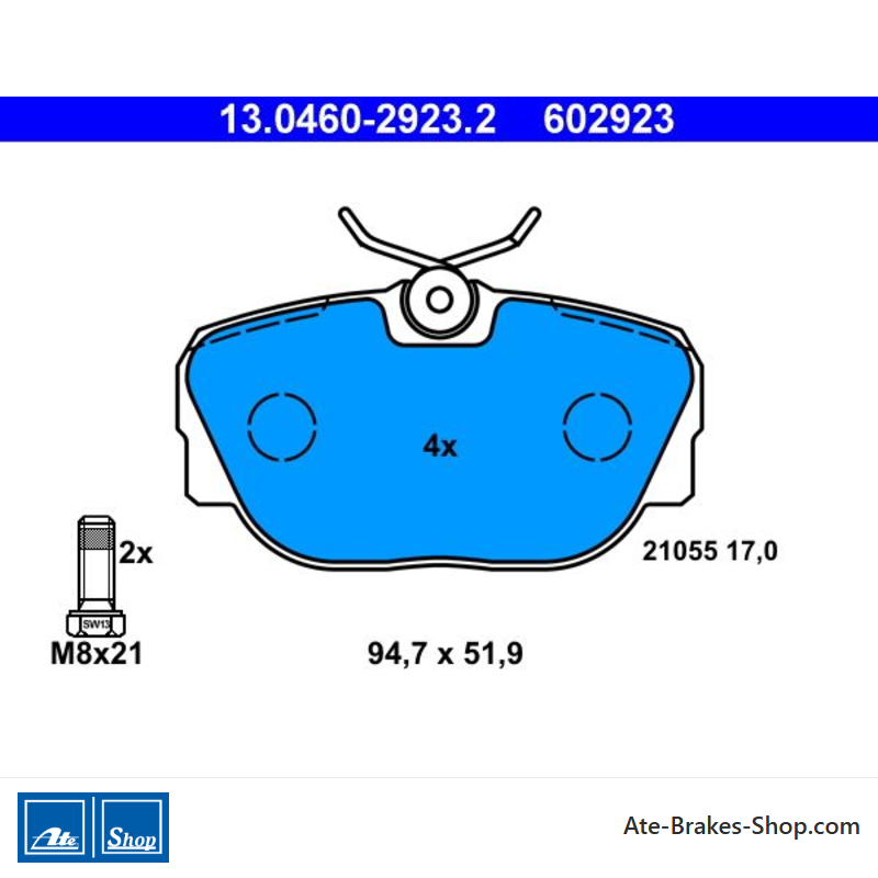 ATE originalen Bremsbelägen (13046029232) für Mercedes-Benz