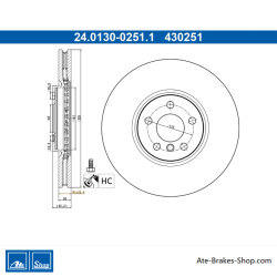 ATE Disque de frein original (24013002511) pour BMW, Mini