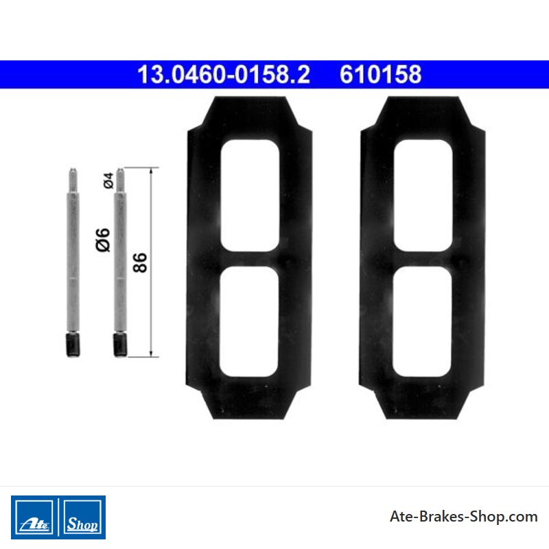 ATE Kit d’accessoires de plaquettes de frein d’origine (13046001582) pour Mercedes-Benz
