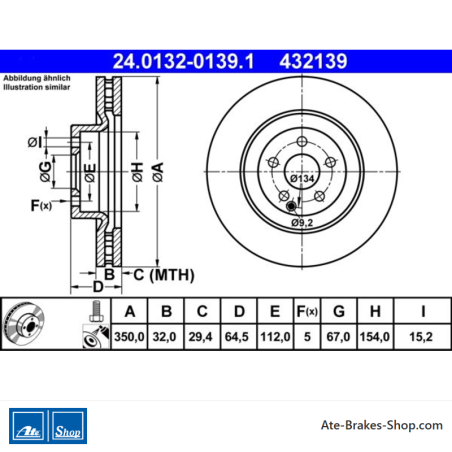ATE Disco de freno original (24013201391) para Mercedes-Benz
