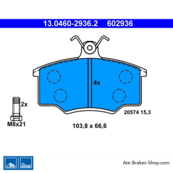 ATE original brake pads (13046029362) for Audi