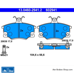 ATE original brake pads (13046029412) for Fiat, Lancia