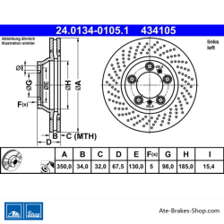 ATE Original Brake Disk (24013401051) for Porsche