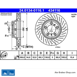 ATE Original Brake Disk (24013401161) for Porsche