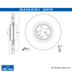 ATE Originele remschijf (24013401191) voor Jaguar, Land Rover