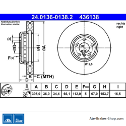 ATE Original Brake Disk (24013601382) for BMW