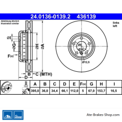ATE Original Brake Disk (24013601392) for BMW