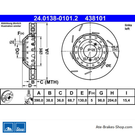 ATE Original Brake Disk (24013801012) for Porsche