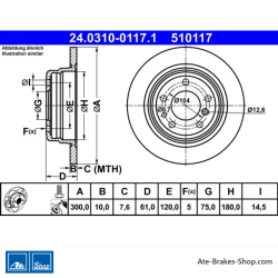 ATE Originele 2-delige elektrische remschijf (24031001171) voor BMW