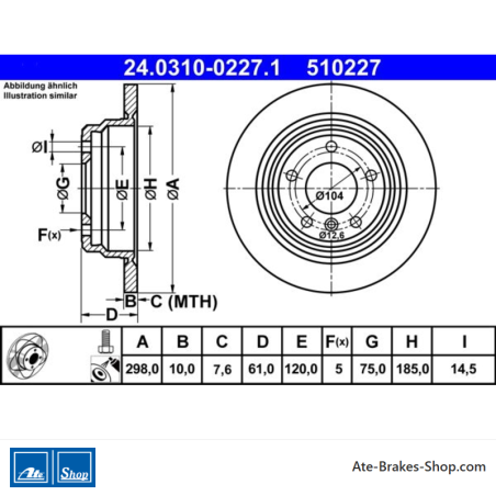 ATE Original 2 Pieces Power Brake Disk (24031002271) for BMW