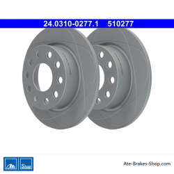 ATE Originele 2-stuks elektrische remschijf (24031002771) voor Audi, Seat, Skoda, Volkswagen (VW)