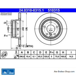 ATE Original 2 Pieces Power Brake Disk (24031003151) for BMW