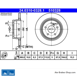 ATE Original 2 Pieces Power Brake Disk (24031003281) for Mercedes-Benz