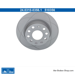 ATE Disco de Freno Asistido (24031003561) original de 2 piezas para Audi, Cupra, Ford, Seat, Skoda, Volkswagen (VW)