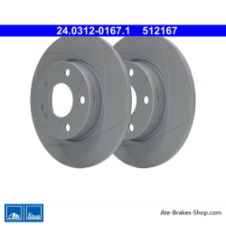 ATE Original 2 Pieces Power Brake Disk (24031201671) for Mercedes-Benz