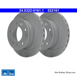 ATE Disco de freno asistido (24032201611) original de 2 piezas para Mercedes-Benz, Volkswagen (VW)