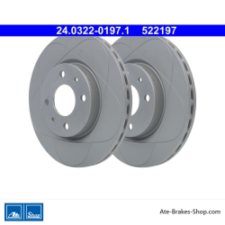 ATE disque de frein assisté (24032201971) original en 2 parties pour Abarth, Alfa Romeo, Citroën, Fiat, Lancia, Peugeot