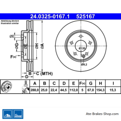 ATE Originale zweiteilige Bremsscheibe (24032501671) für Mercedes-Benz