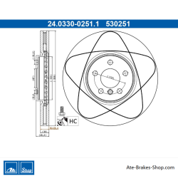 ATE Original Power Brake Disk (24033002511) for Mini