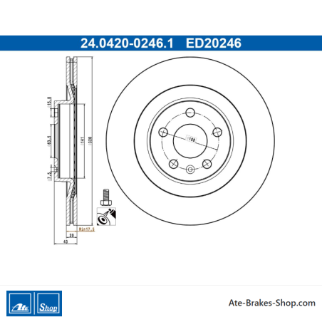 ATE Original 2 Pieces Brake Disk (24042002461) for Polestar