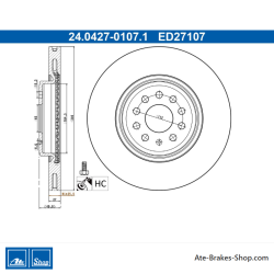 ATE Originele remschijf (24042701071) voor Audi, Cupra, Skoda, Volkswagen (VW)