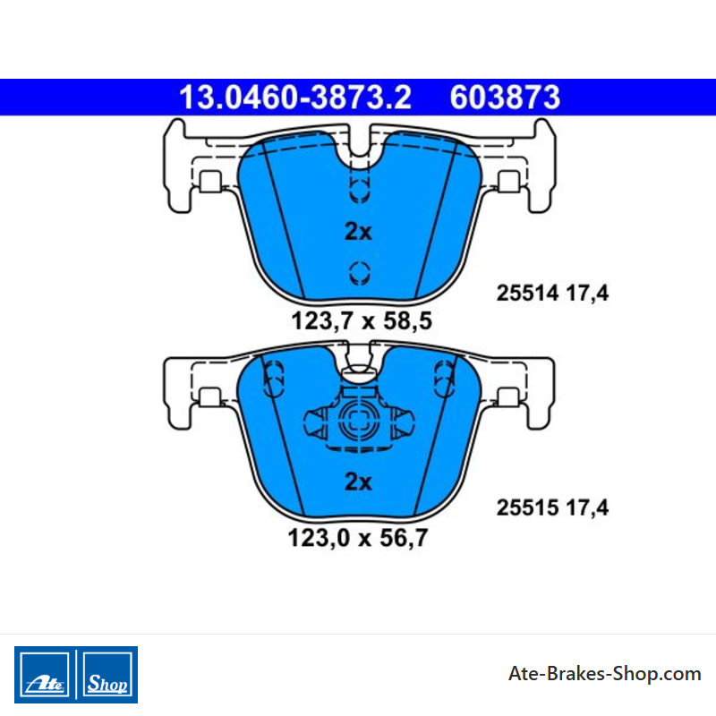 ATE originale Bremsbeläge (13046038732) für BMW