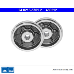 ATE Original 2 Pieces Brake Drum (24021657012) for Citroën, Peugeot