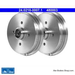 ATE Original 2 Pieces Brake Drum (24021800071) for Audi, Seat, Volkswagen (VW)