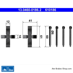 ATE Original brake pad accessories kit (13046001862) for Mercedes-Benz