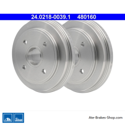 ATE Original 2 Pieces Brake Drum (24021800391) for Nissan, Opel, Suzuki
