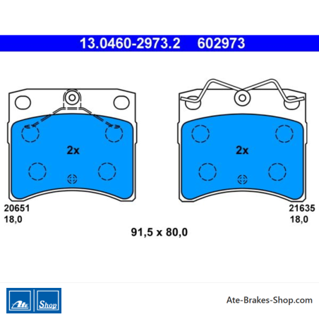 ATE original brake pads (13046029732) for Volkswagen (VW)