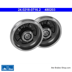 ATE Tambor de freno original de 2 piezas (24021807162) para Citroën, Peugeot