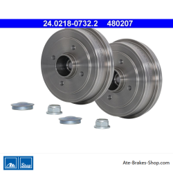ATE Original 2 Pieces Brake Drum (24021807322) for Dacia, Renault