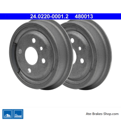 ATE Tambor de freno original de 2 piezas (24022000012) para Chevrolet, Daewoo, Opel y Vauxhall
