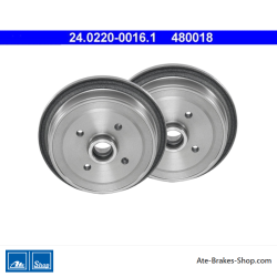 ATE Tambor de freno original de 2 piezas (24022000161) para Audi