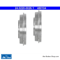 ATE Tambour de frein original en deux pièces (24022000261) pour Mazda