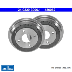 ATE Tambour de frein original en deux pièces (24022030061) pour Ford