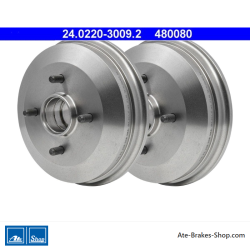 ATE Tambor de freno original de 2 piezas (24022030092) para Ford, Mazda