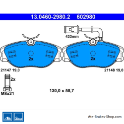 ATE originale Bremsbeläge (13046029802) für Alfa Romeo, Lancia