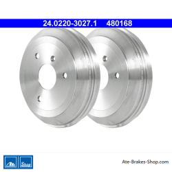ATE Original 2 Pieces Brake Drum (24022030271) for Smart