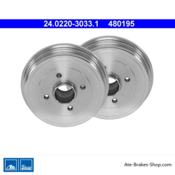ATE Tambor de freno original de 2 piezas (24022030331) para Nissan, Renault