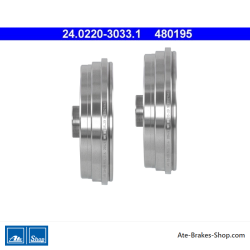 ATE Original-Zweiteilige Bremstrommel (24022030331) für Nissan und Renault