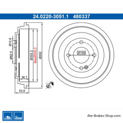 ATE Caisse de frein originale en deux pièces (24022030511) pour Hyundai, Kia