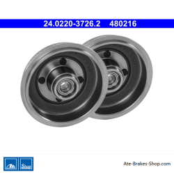 ATE Original 2 Pieces Brake Drum (24022037262) for Ford, Mazda