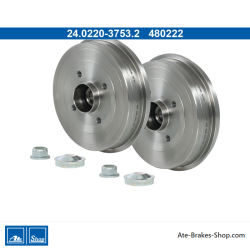 ATE Tambor de freno original de 2 piezas (24022037532) para Dacia, Renault